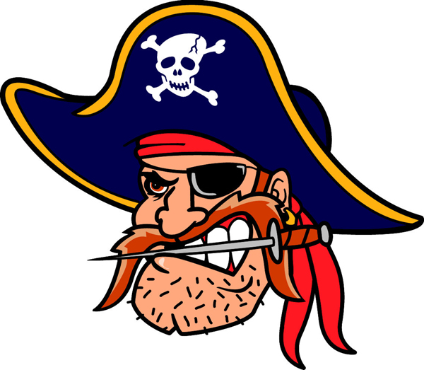 Pirate 1 mascot team sports decal. Make it personal! 